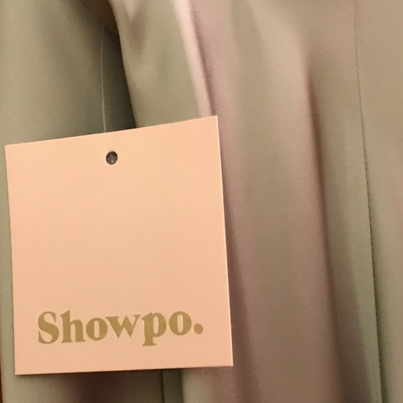 NWT SHOWPO SAGE DEEP V NECK SATIN SLIP DRESS - Picture 10 of 10